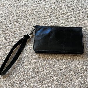 HOBO, Polished Leather, Wallet/Wristlet, Color Black